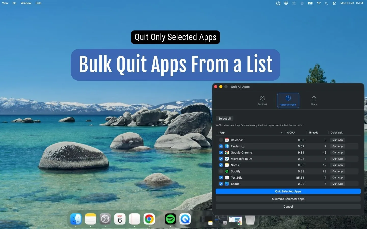 Bulk quit Mac apps from a list