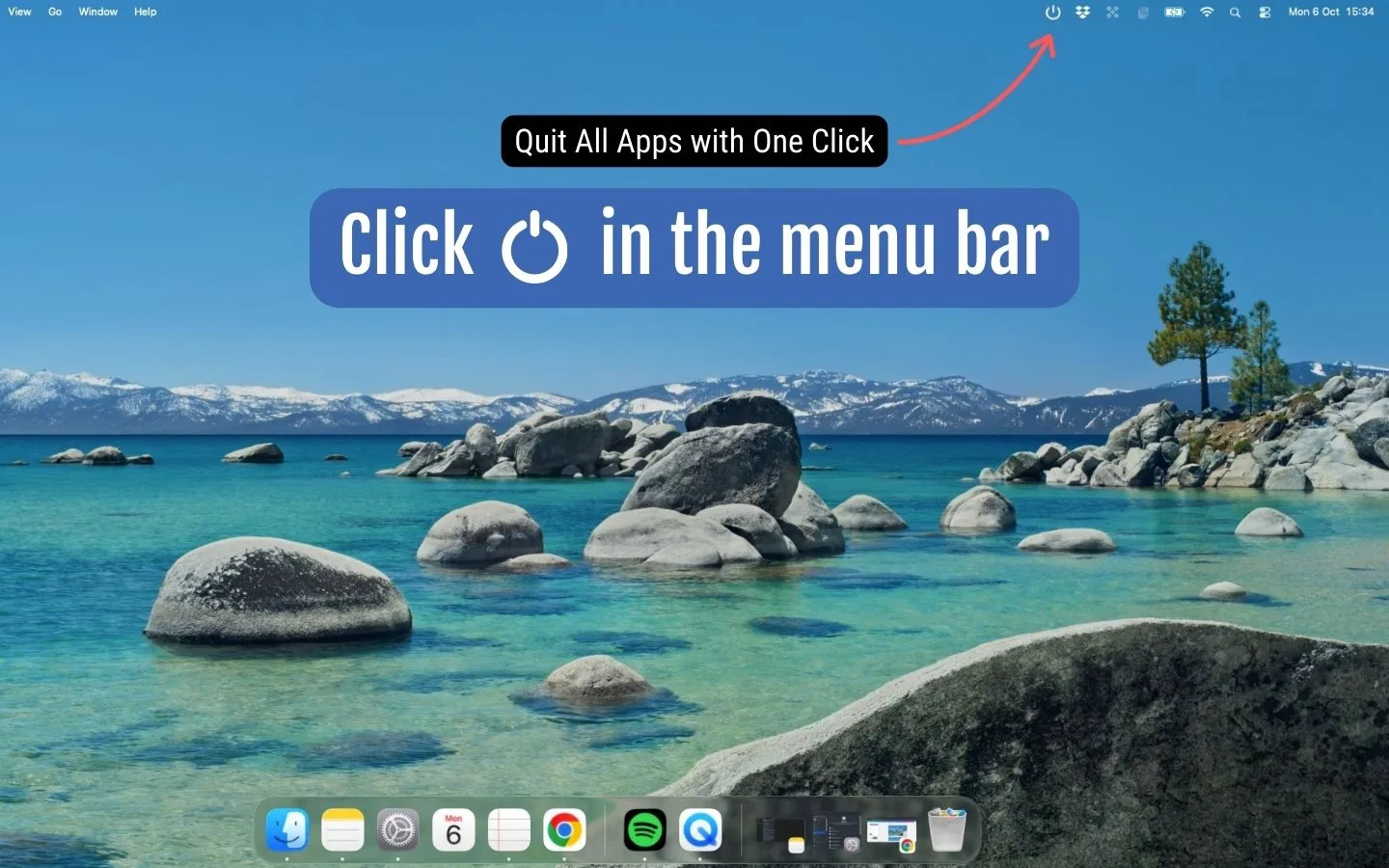 Quit all mac apps with one click
